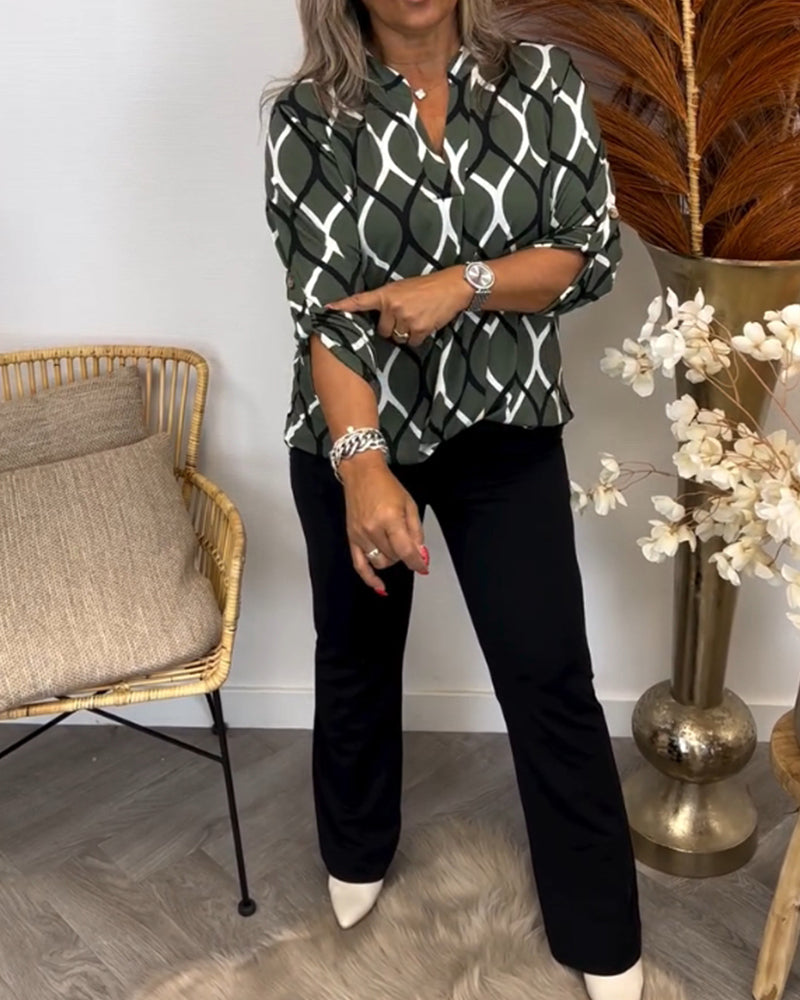 AMELIA | CASUAL LONG-SLEEVE PATTERNED BLOUSE