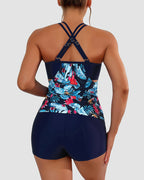 TANKINI SWIMSUITS TUMMY CONTROL TWO PIECE BLOUSON BATHING SUIT