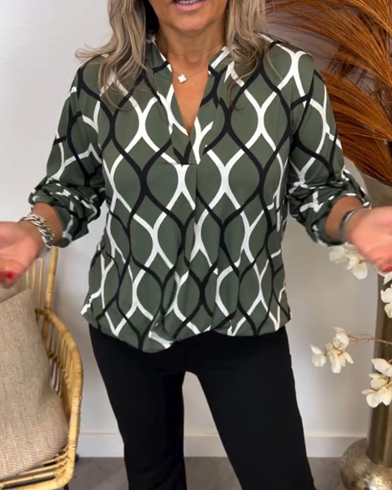 AMELIA | CASUAL LONG-SLEEVE PATTERNED BLOUSE